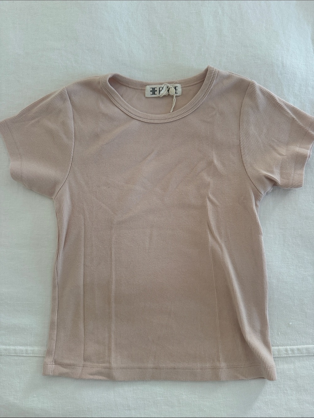 Eterne baby tee in pink ribbed